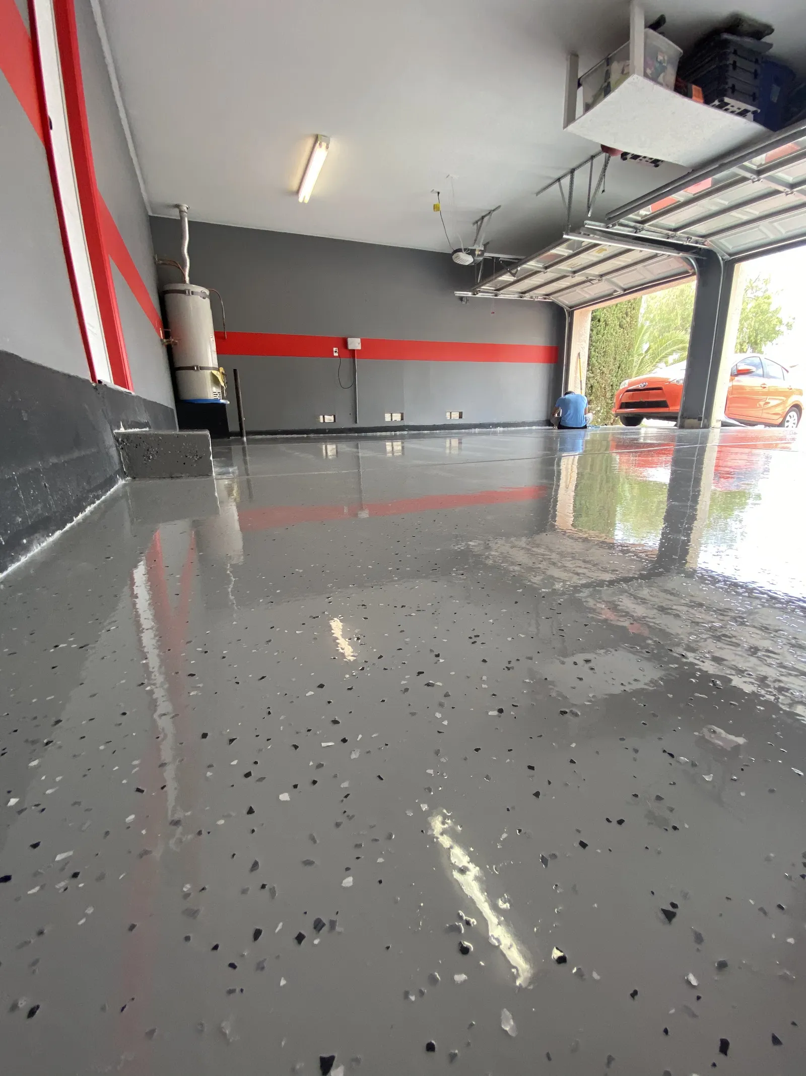Epoxy floor coating in a Las Vegas home