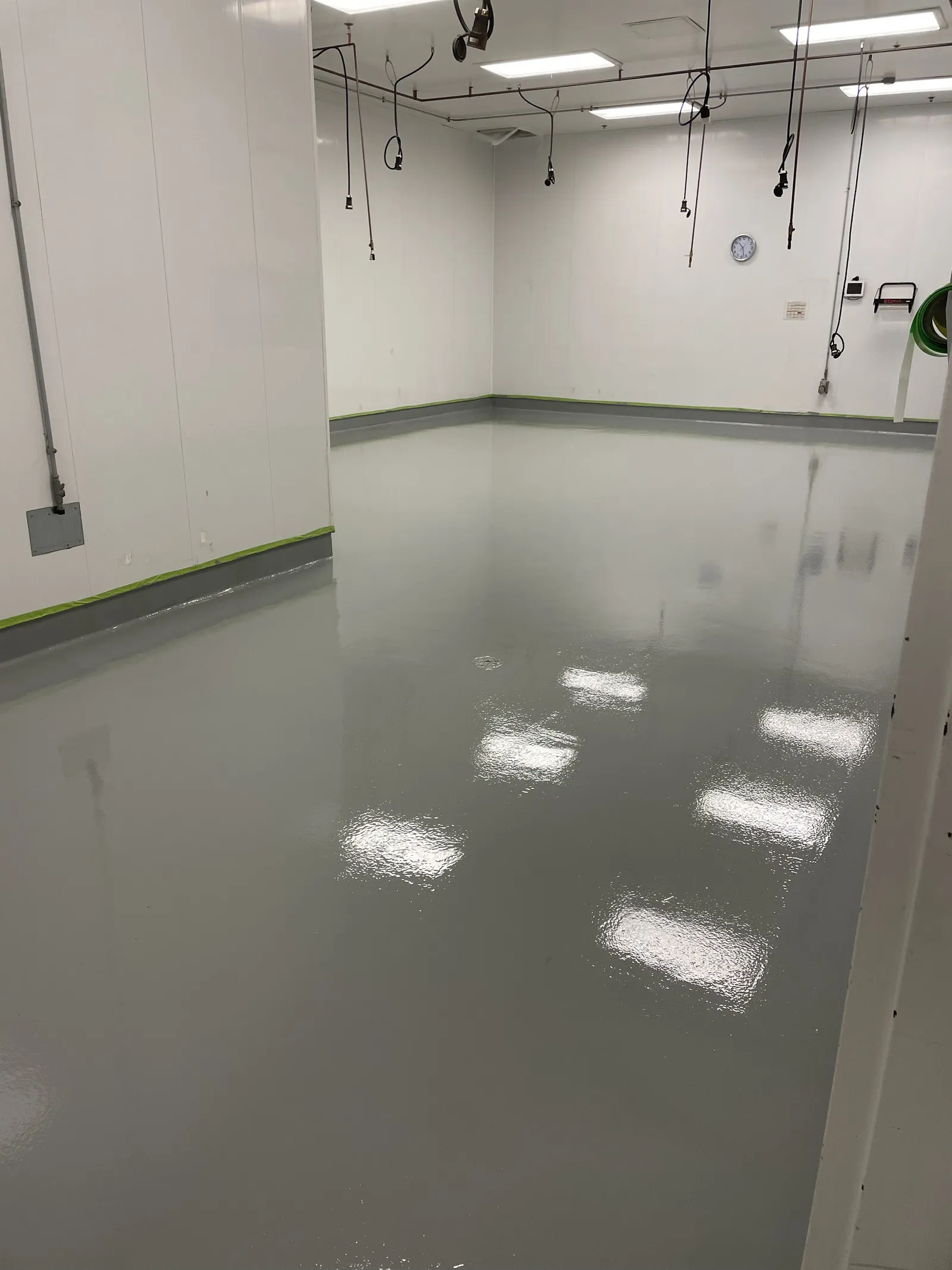 Concrete slab before a resinous coating is installed